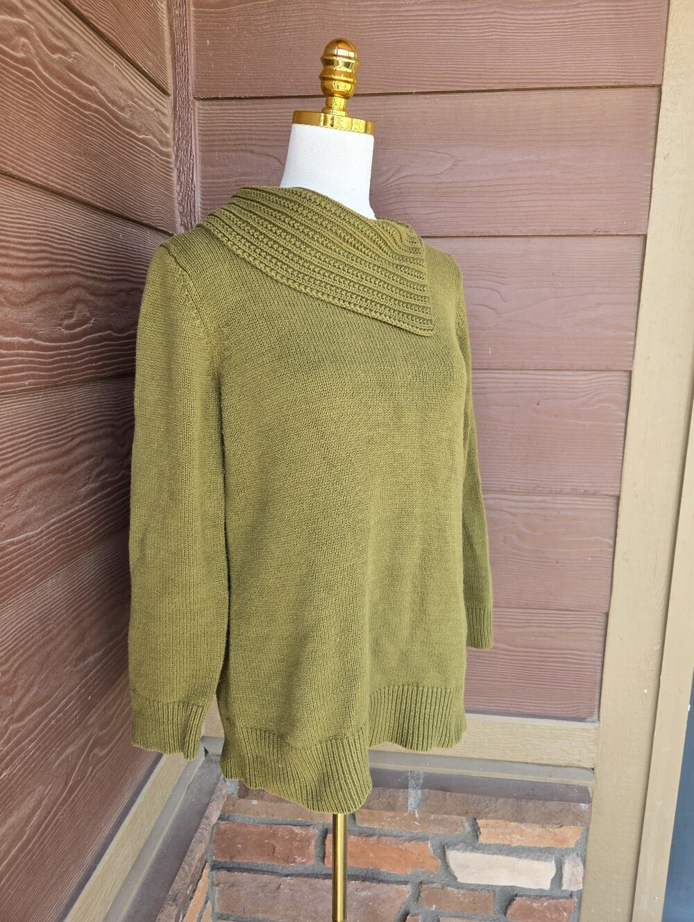 Coldwater Creek Olive Green Knit Sweater Women’s Large - Picture 14 of 16